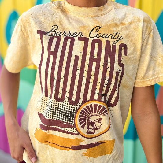 Barren County Trojans Acid Wash Comfort Colors Tee