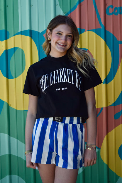 Lulu Mac Stripe Shorts - Royal Blue & White