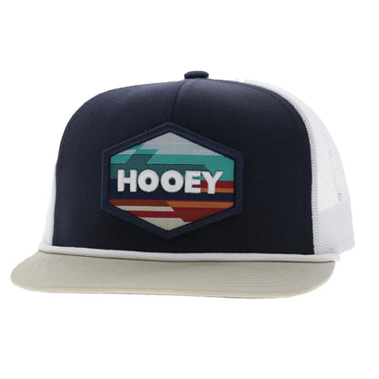 Hooey Men’s Mesa Trucker Hat - Navy/White with Serape Pattern Patch