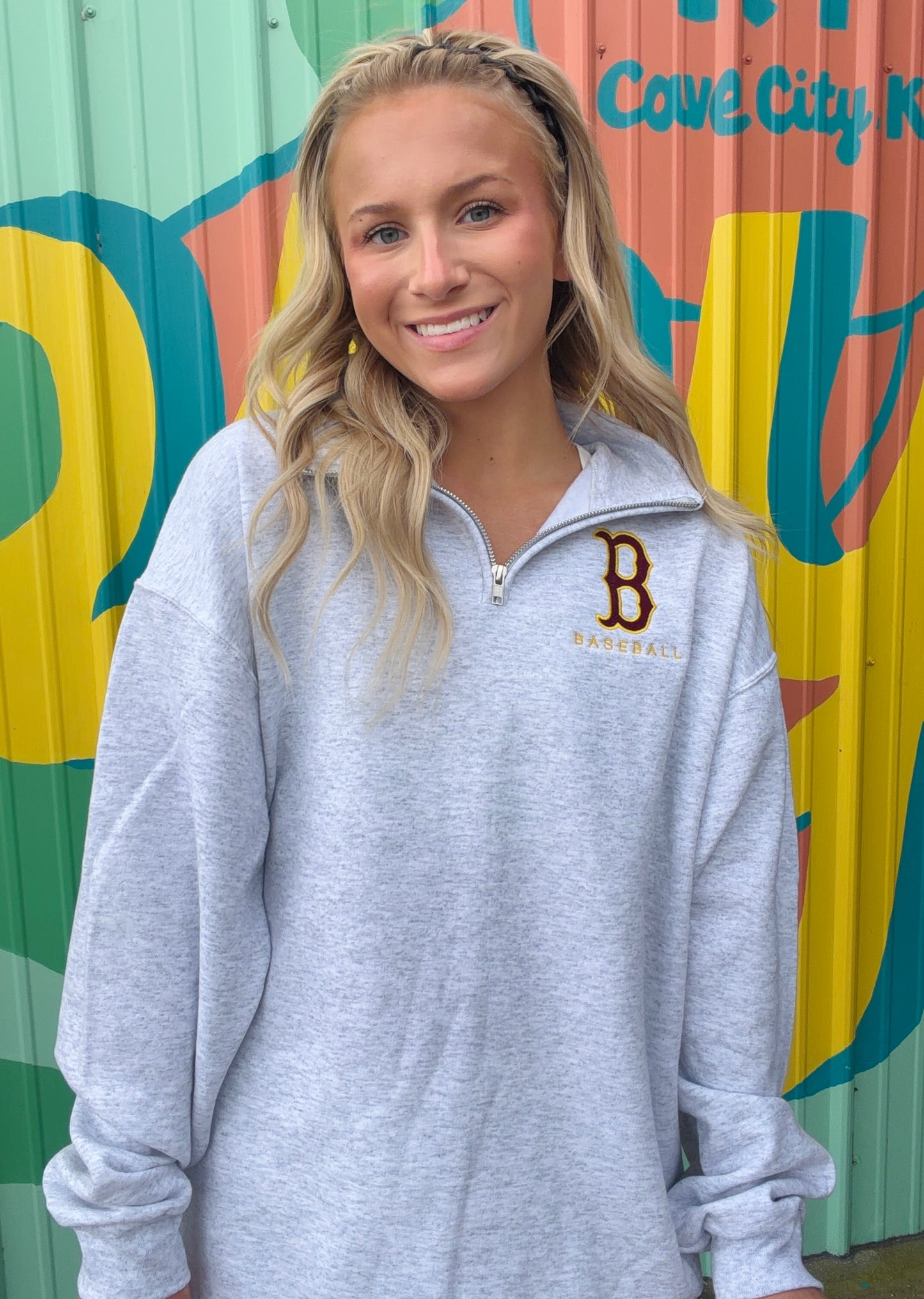 Barren Baseball Quarter Zip - Light Grey