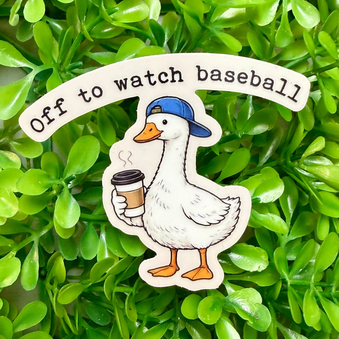 Off To Watch Baseball Goose Sticker