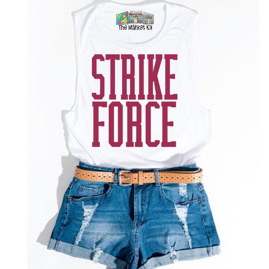 Athletic Strike Force Tank - White/Burgundy
