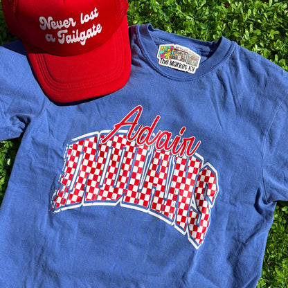 Checkered Adair Indians Comfort Colors Tee