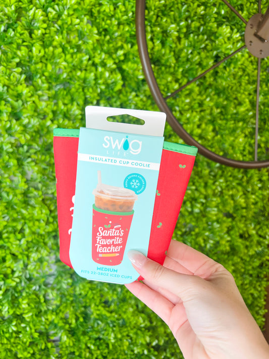 Santa’s Favorite Teacher Swig Iced Cup Coolie (Medium)