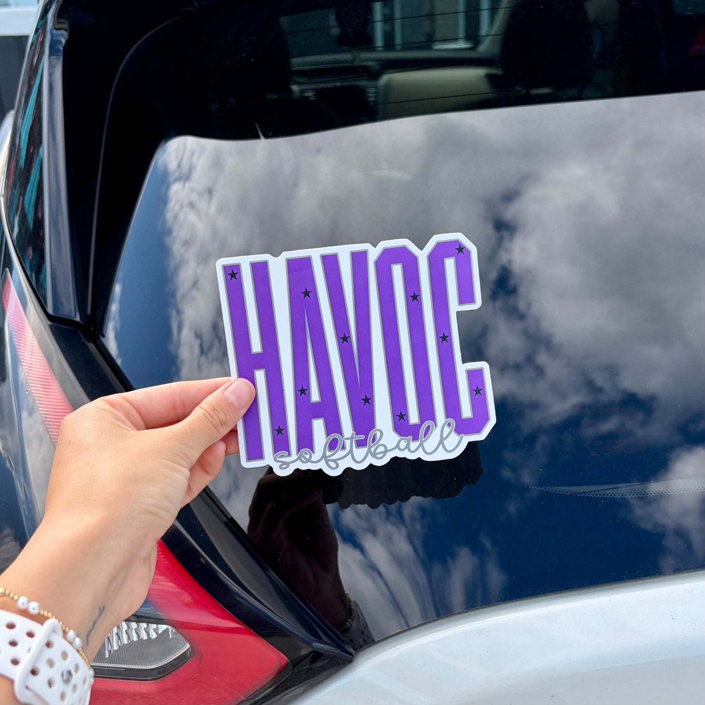 Havoc Softball Stars & Script Window Decal Sticker