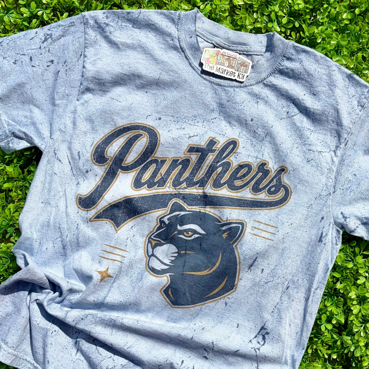 Panthers Varsity Mascot Acid Wash Comfort Colors Tee