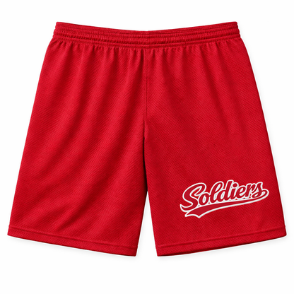 Soldiers Varsity Script Mesh Shorts - Red/White
