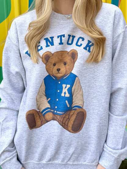 Kentucky Vintage Letterman Teddy Bear Crewneck Sweatshirt (Youth & Adult)