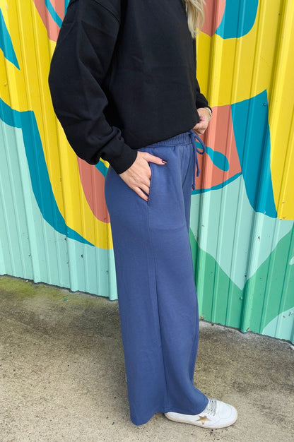 Dusty Periwinkle Wide Leg Pants
