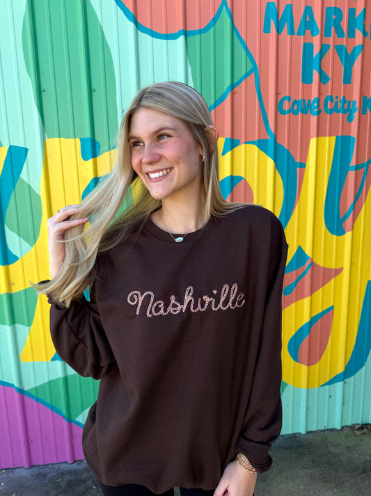 Brown Nashville Embroidered Sweatshirt