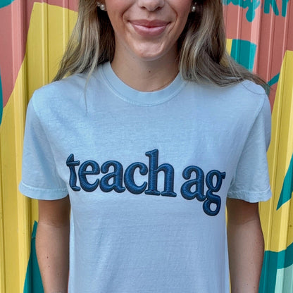 Teach Ag Faux Embroidery Comfort Colors Tee