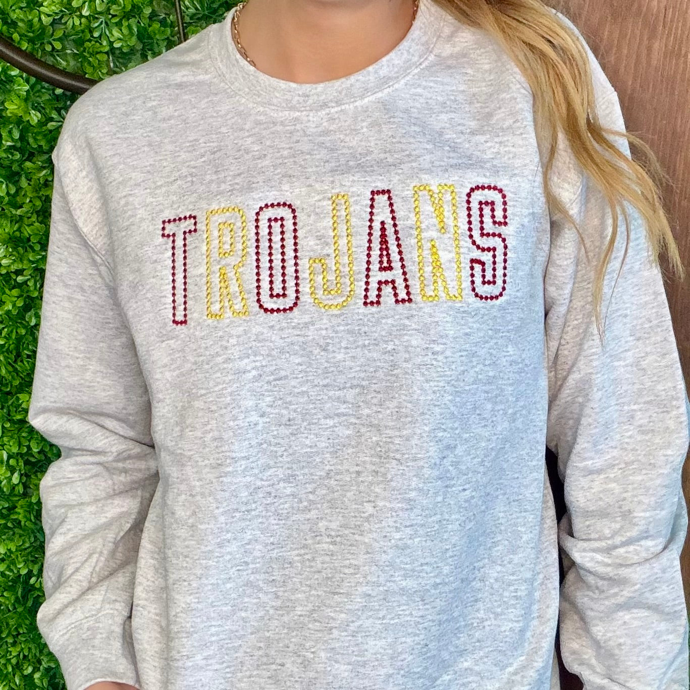 Trojans Spirit Stud Embroidered Sweatshirt