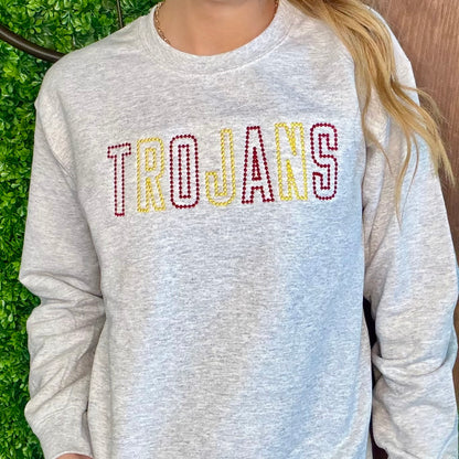 Trojans Spirit Stud Embroidered Sweatshirt