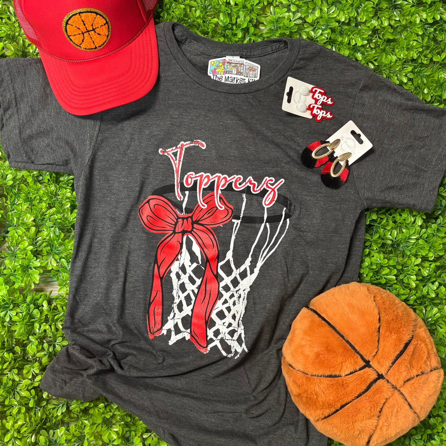 Toppers Basketball Bow Tee (Youth & Adult)