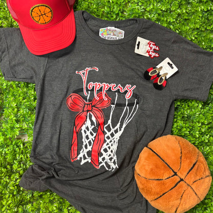 Toppers Basketball Bow Tee (Youth & Adult)