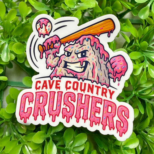 Cave Country Crushers Drip Logo Sticker - Pink