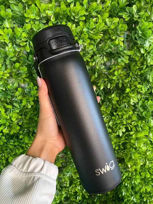 Swig Black Leakproof EZ Fill Bottle 22oz