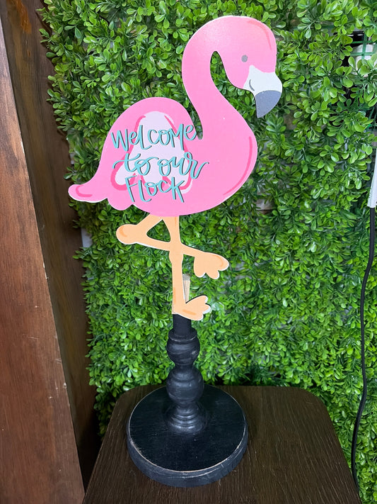 Welcome To Our Flock Flamingo Topper