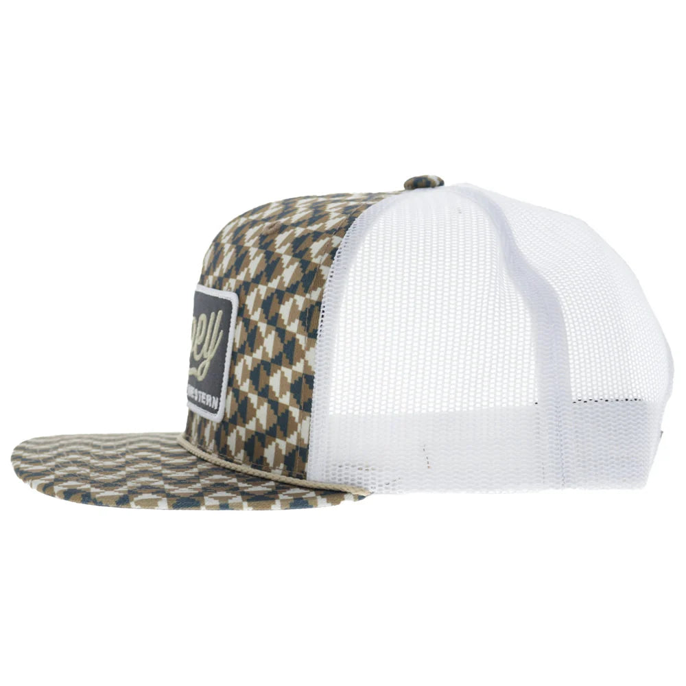 Hooey Lakota Trucker Snapback Hat - Tan/White