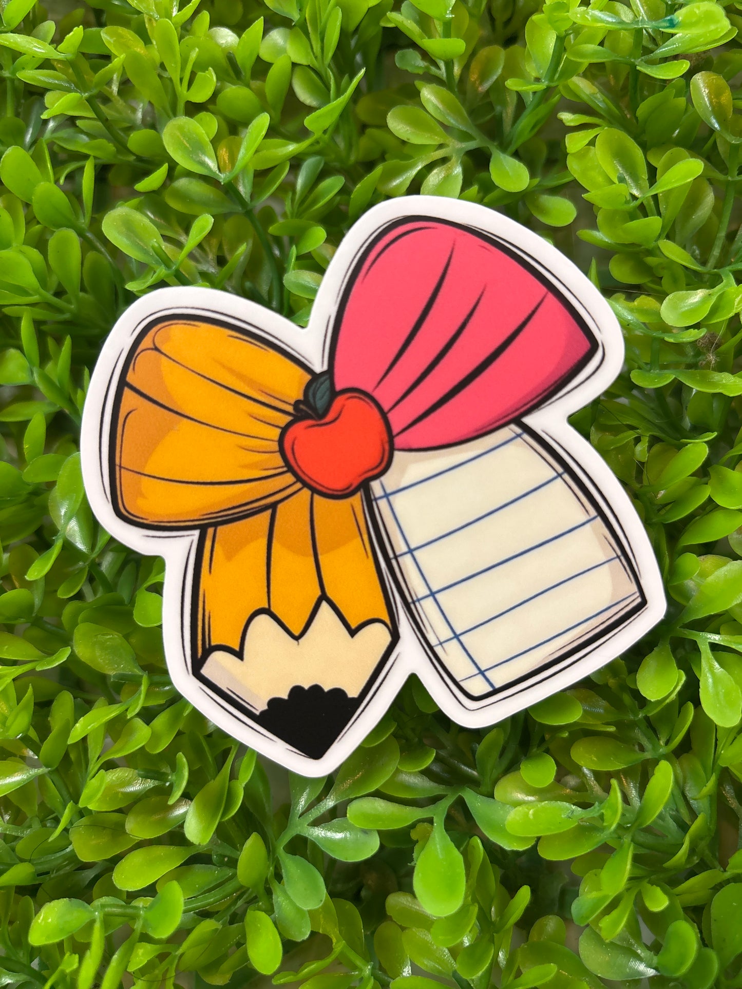 School Supplies Bow Sticker