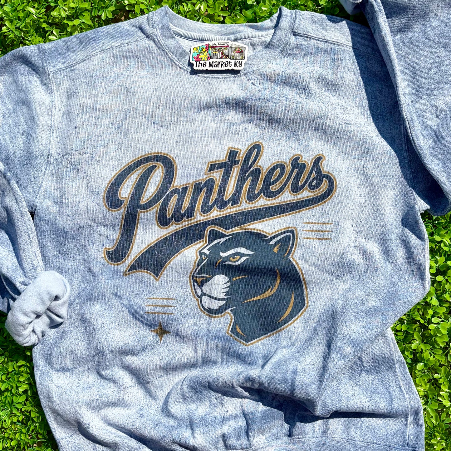 Panthers Varsity Mascot Acid Wash Comfort Colors Sweatshirt