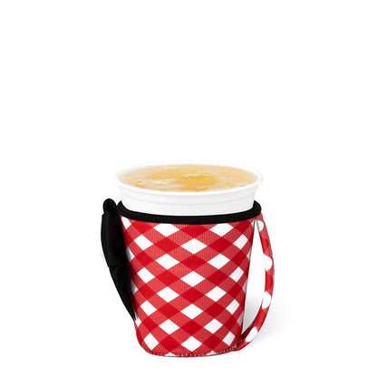 Gameday Gingham Red + Black Swig Iced Cup Coolie (Small)