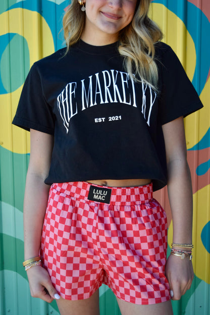 Lulu Mac Checker Boxer Shorts - Pink