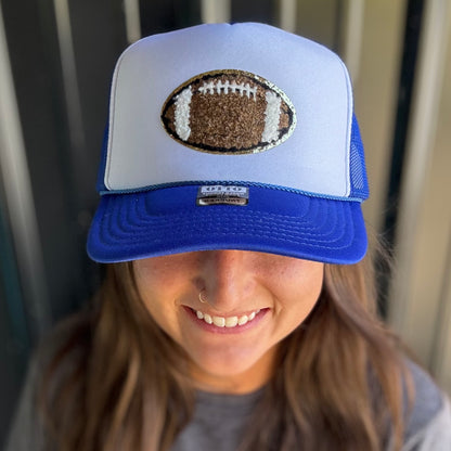 Football Chenille Patch Trucker Hat (Options)