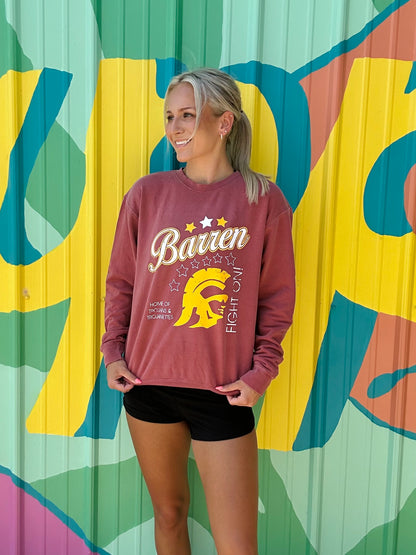 Barren Trojans Fight On Comfort Colors Crewneck
