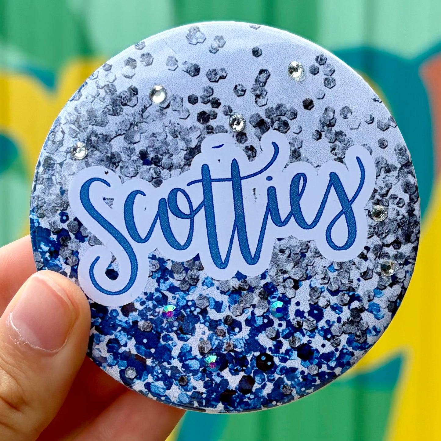 Scotties Rhinestoned Button