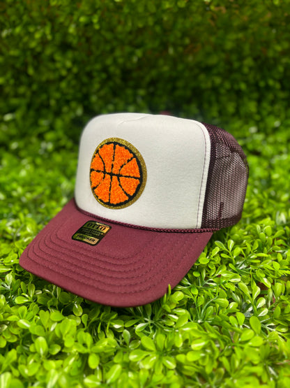 Basketball Chenille Patch Trucker Hat