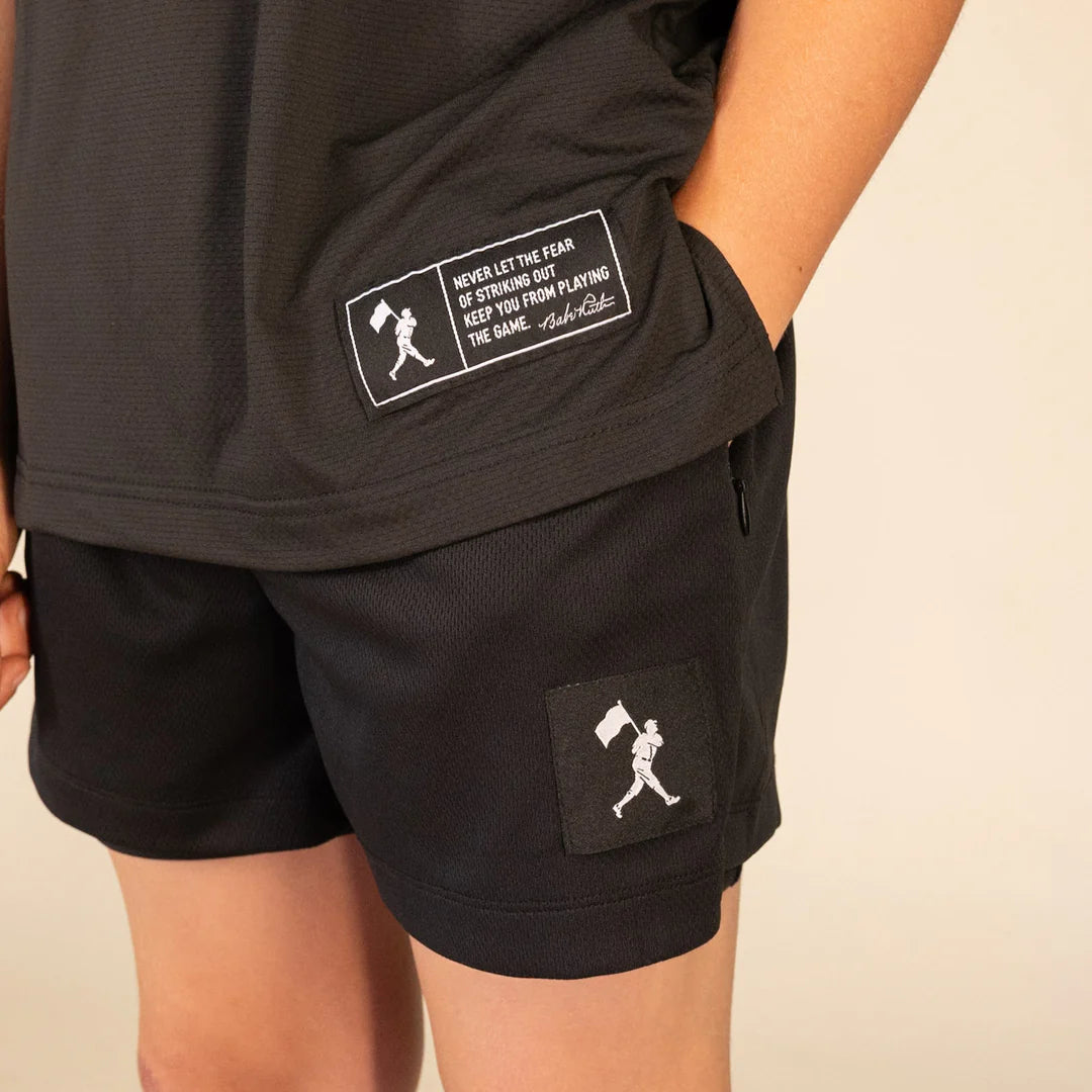 Baseballism Diamond Air Liner Mesh Youth Training Shorts - Black