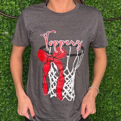 Toppers Basketball Bow Tee (Youth & Adult)