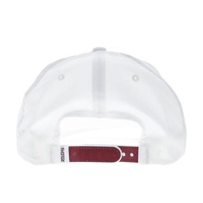 Hooey Whit Trucker Snapback Hat - White/Maroon