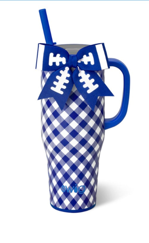 Gameday Gingham Royal Swig Leakproof To-Go Tumbler 40oz