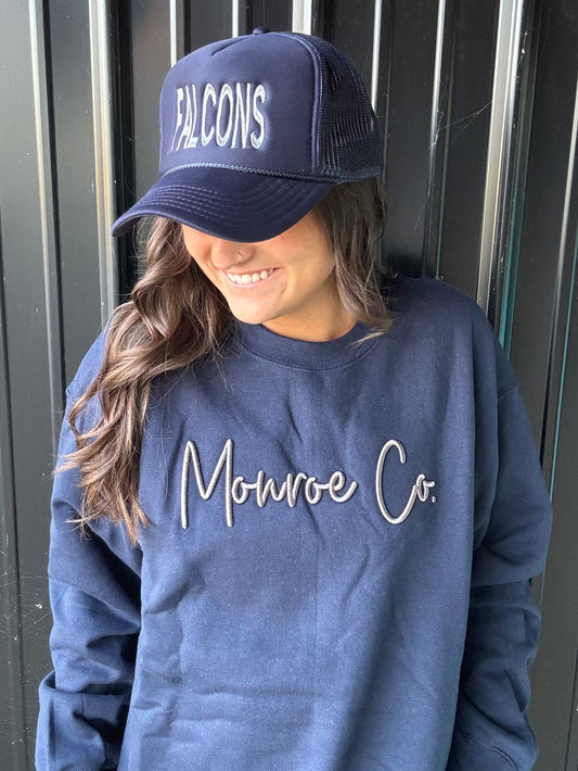 *Made to Order* Monroe Co. Puff Embroidered Sweatshirt Youth & Adult