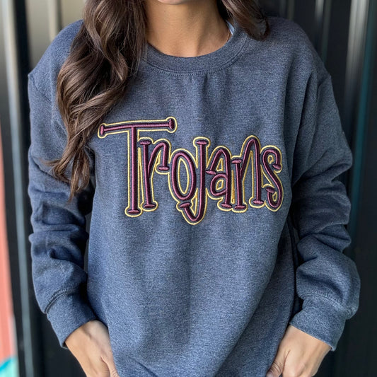 Trojans Puff Embroidered Sweatshirt