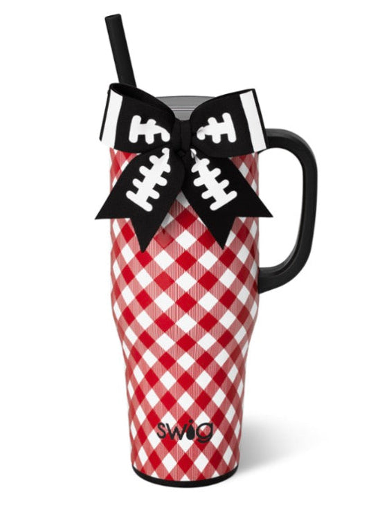 Gameday Gingham Red + Black Swig Leakproof To-Go Tumbler 40oz