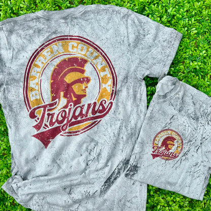 Barren County Trojans Acid Wash Comfort Colors Tee Youth & Adult