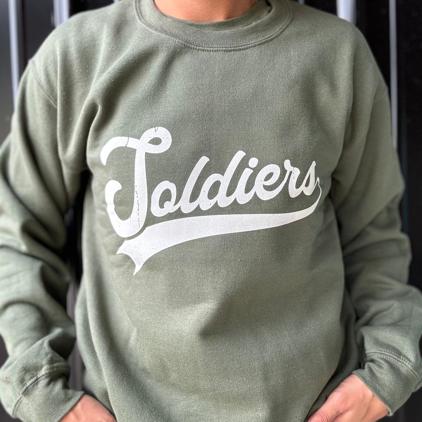 SOKY Soldiers Army Green Script Sweatshirt