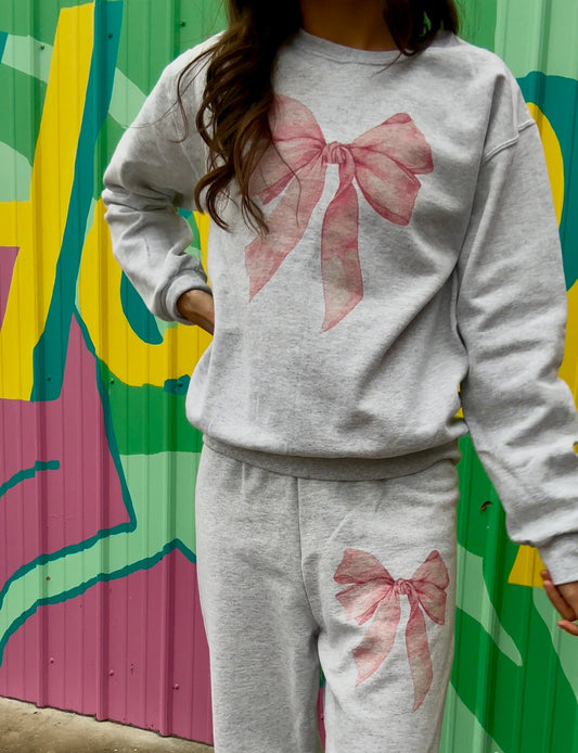 Pink Bow 2 Piece Lounge Set- Made to Order