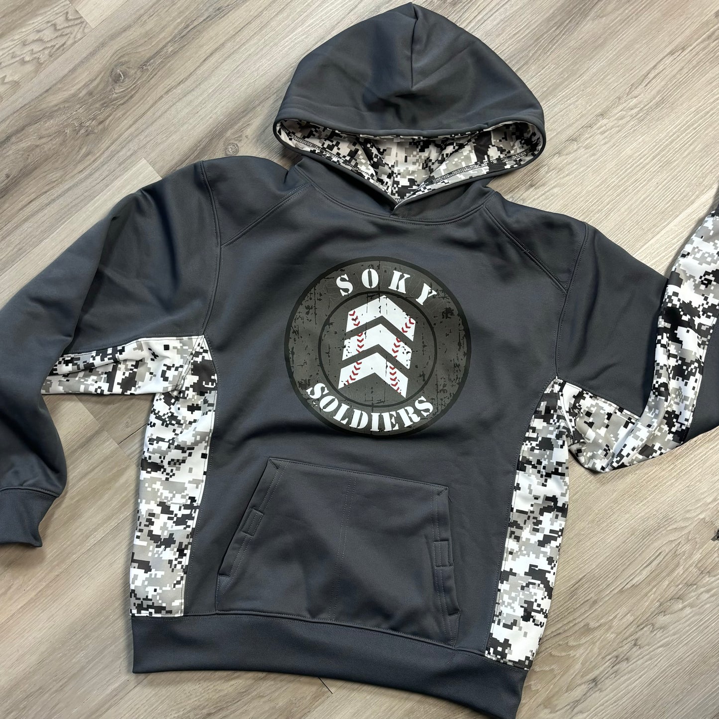 SOKY Soldiers Grey Digital Camo Youth Dry Fit Hoodie