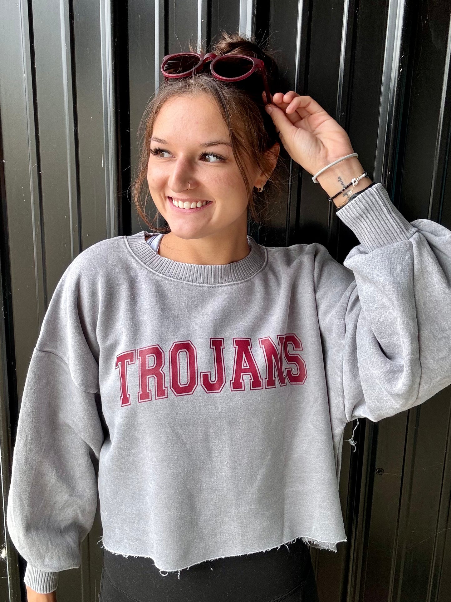 Trojans Vintage Wash Cropped Sweatshirt