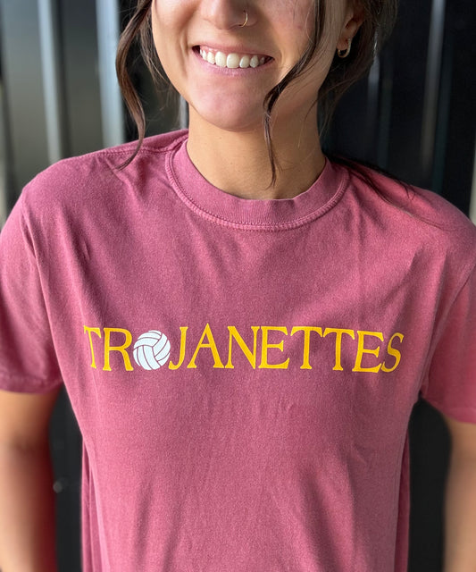 Trojanettes Volleyball Comfort Colors Tee