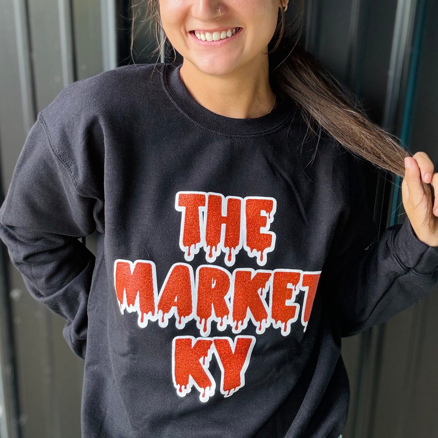 TMK Logo Sweatshirt- Orange Glitter Drip