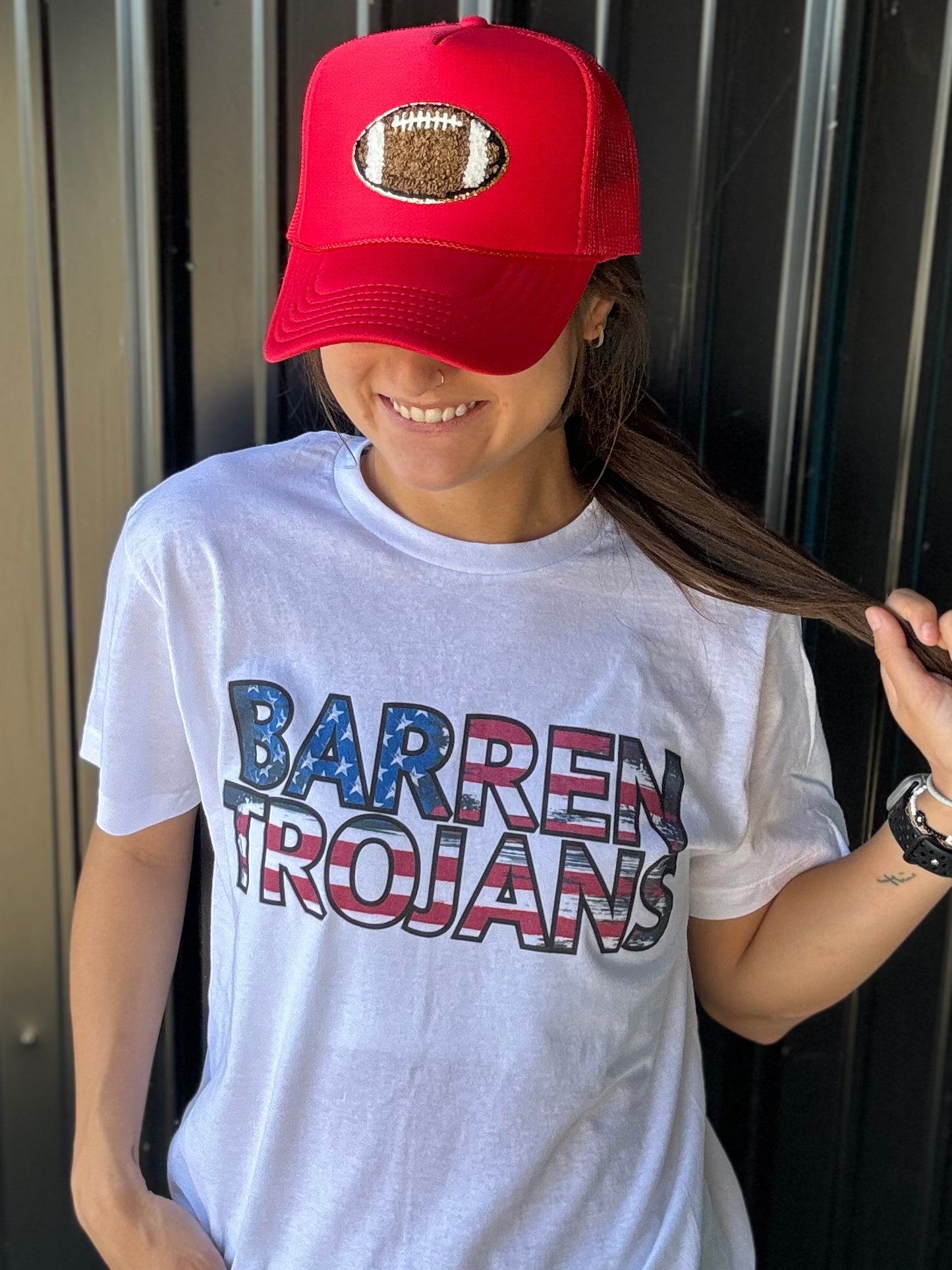 Barren Trojans American Flag Tee