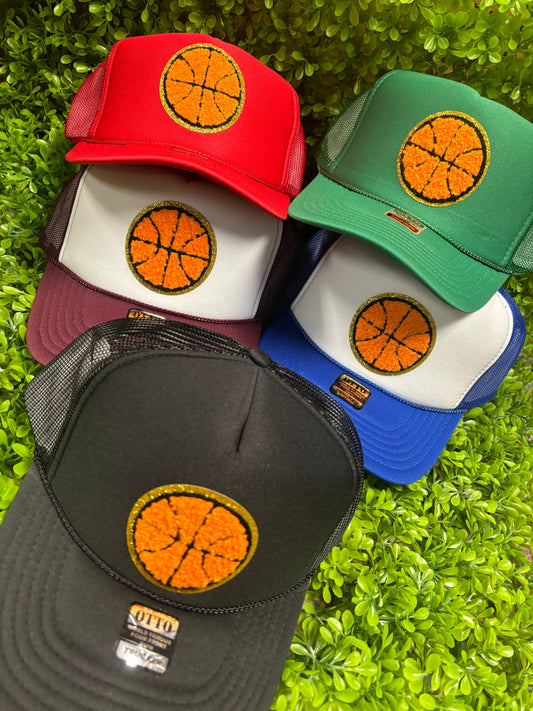 Basketball Chenille Patch Trucker Hat