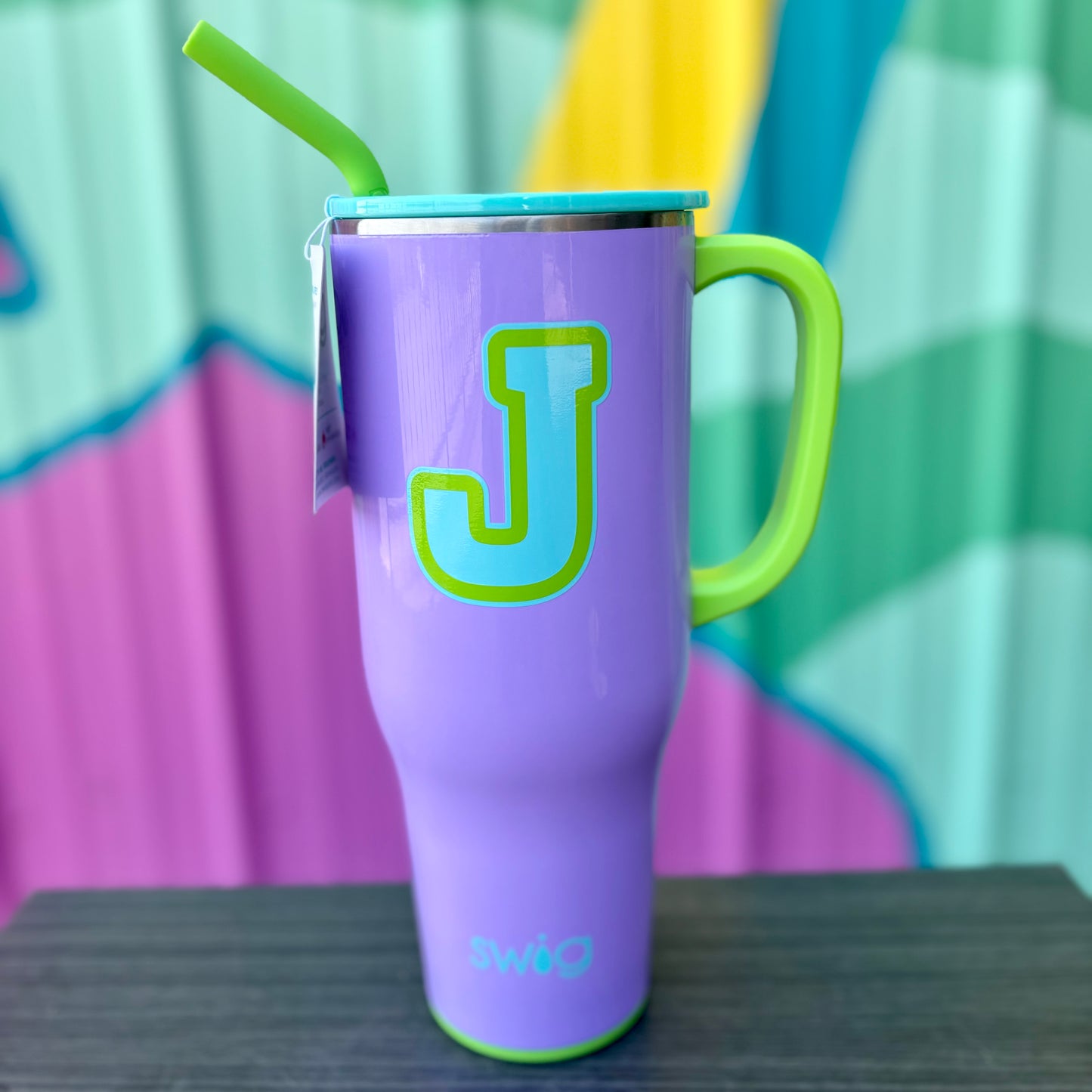 40oz Swig Initial Mega Mug Ultra Violet