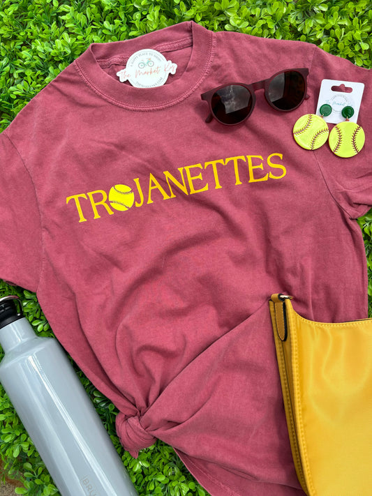 Trojanettes Softball Comfort Colors Tee