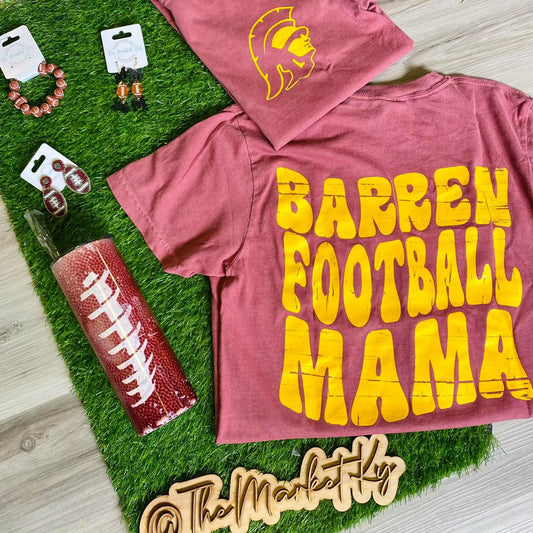Barren Football Mama Front/Back Pocket Print Comfort Colors Tee